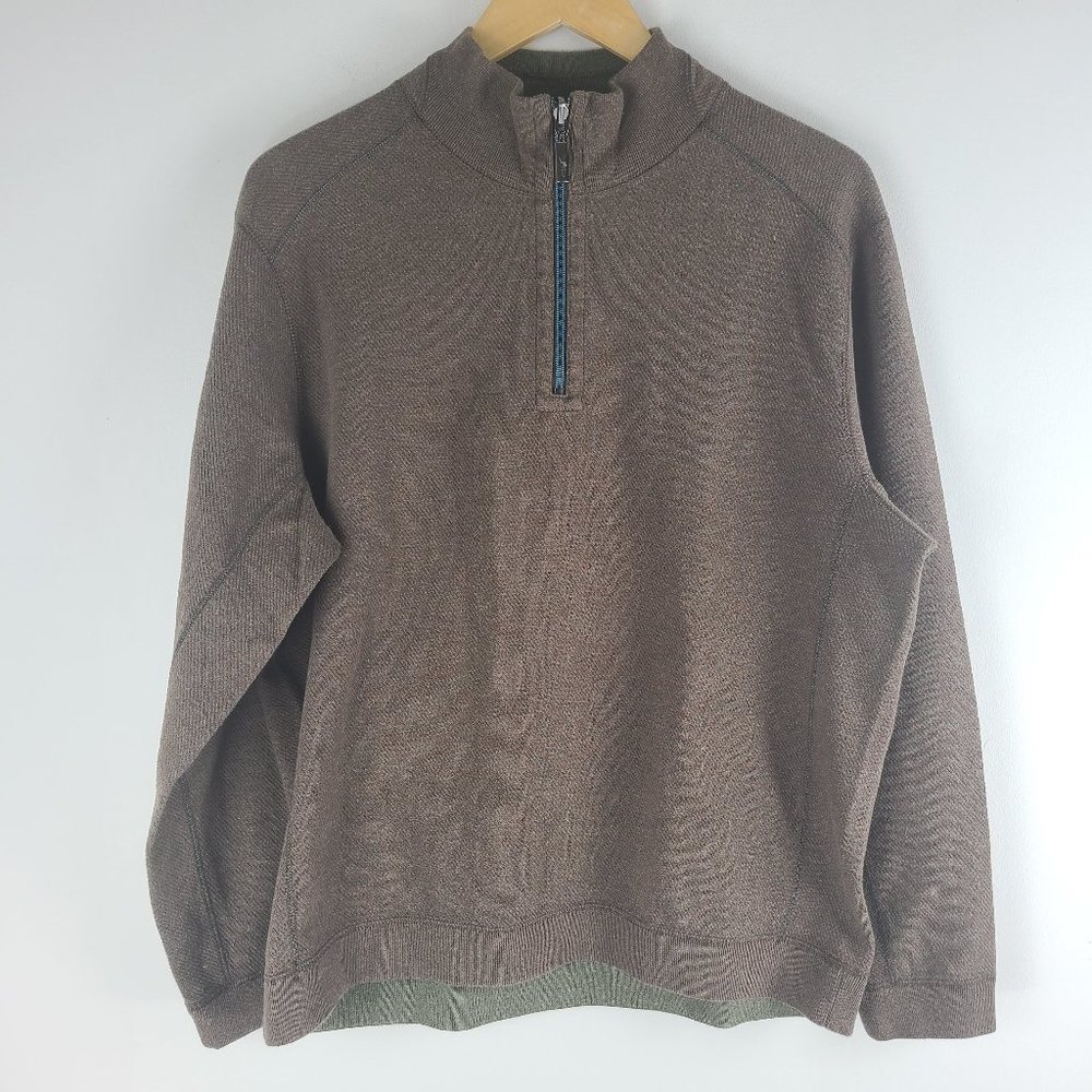 Tommy Bahama mens 1/2 zip reversible sweater sz XL